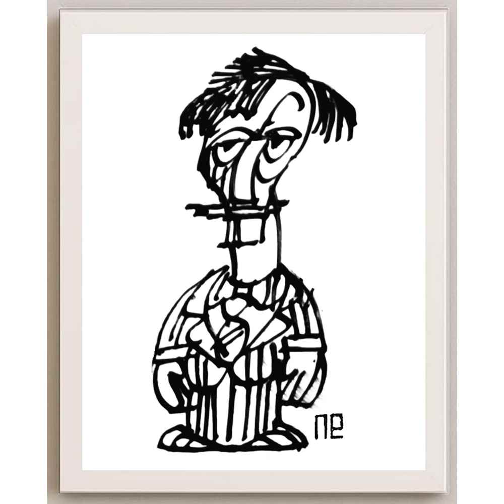 Nezih Danyal Tipler Kişiye Özel Sertifikalı Sınırlı Fine Art Karikatür Baskı NTP00233