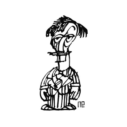 Nezih Danyal Tipler Kişiye Özel Sertifikalı Sınırlı Fine Art Karikatür Baskı NTP00233