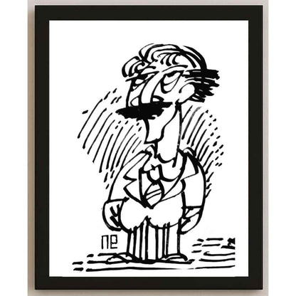 Nezih Danyal Tipler Kişiye Özel Sertifikalı Sınırlı Fine Art Karikatür Baskı NTP00234