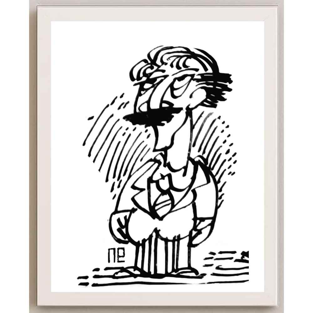 Nezih Danyal Tipler Kişiye Özel Sertifikalı Sınırlı Fine Art Karikatür Baskı NTP00234