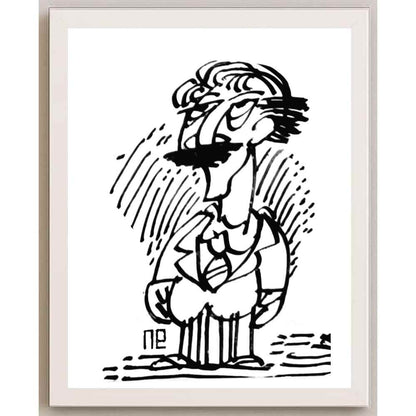 Nezih Danyal Tipler Kişiye Özel Sertifikalı Sınırlı Fine Art Karikatür Baskı NTP00234