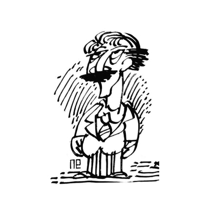 Nezih Danyal Tipler Kişiye Özel Sertifikalı Sınırlı Fine Art Karikatür Baskı NTP00234