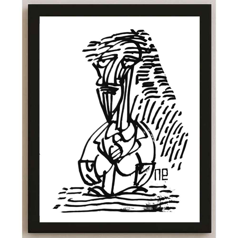 Nezih Danyal Tipler Kişiye Özel Sertifikalı Sınırlı Fine Art Karikatür Baskı NTP00235