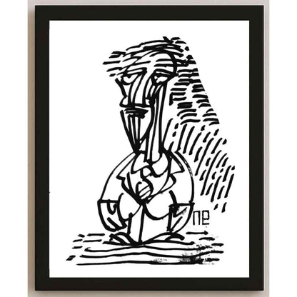 Nezih Danyal Tipler Kişiye Özel Sertifikalı Sınırlı Fine Art Karikatür Baskı NTP00235