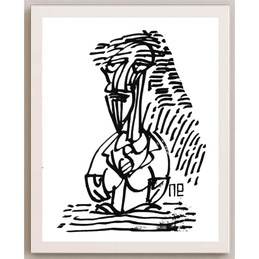 Nezih Danyal Tipler Kişiye Özel Sertifikalı Sınırlı Fine Art Karikatür Baskı NTP00235