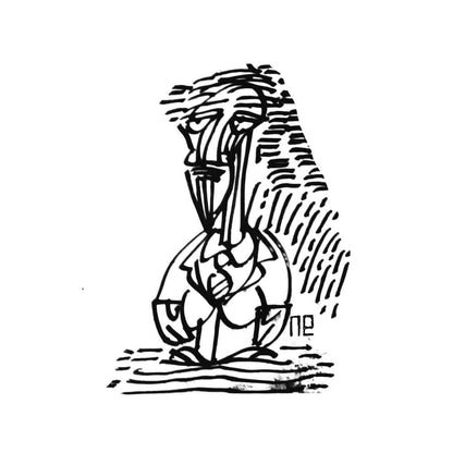 Nezih Danyal Tipler Kişiye Özel Sertifikalı Sınırlı Fine Art Karikatür Baskı NTP00235