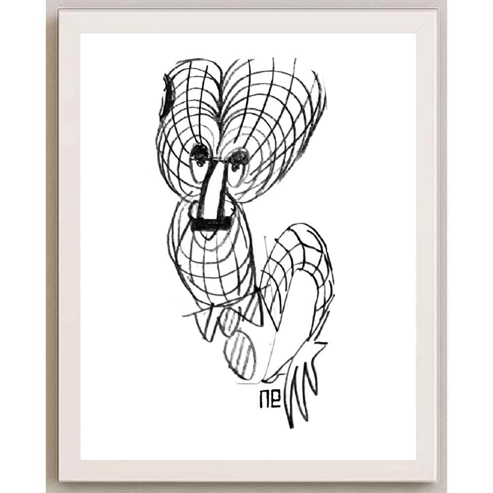 Nezih Danyal Tipler Kişiye Özel Sertifikalı Sınırlı Fine Art Karikatür Baskı NTP00237