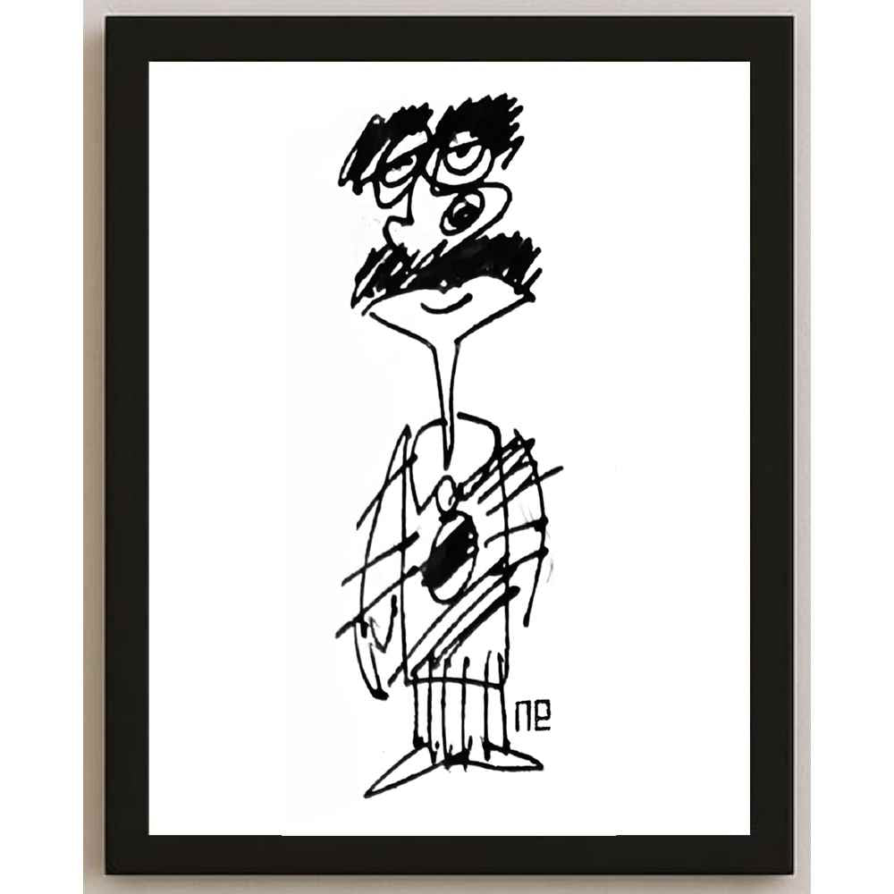 Nezih Danyal Tipler Kişiye Özel Sertifikalı Sınırlı Fine Art Karikatür Baskı NTP00238