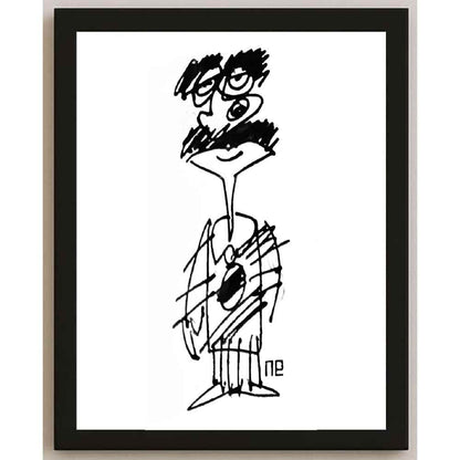 Nezih Danyal Tipler Kişiye Özel Sertifikalı Sınırlı Fine Art Karikatür Baskı NTP00238