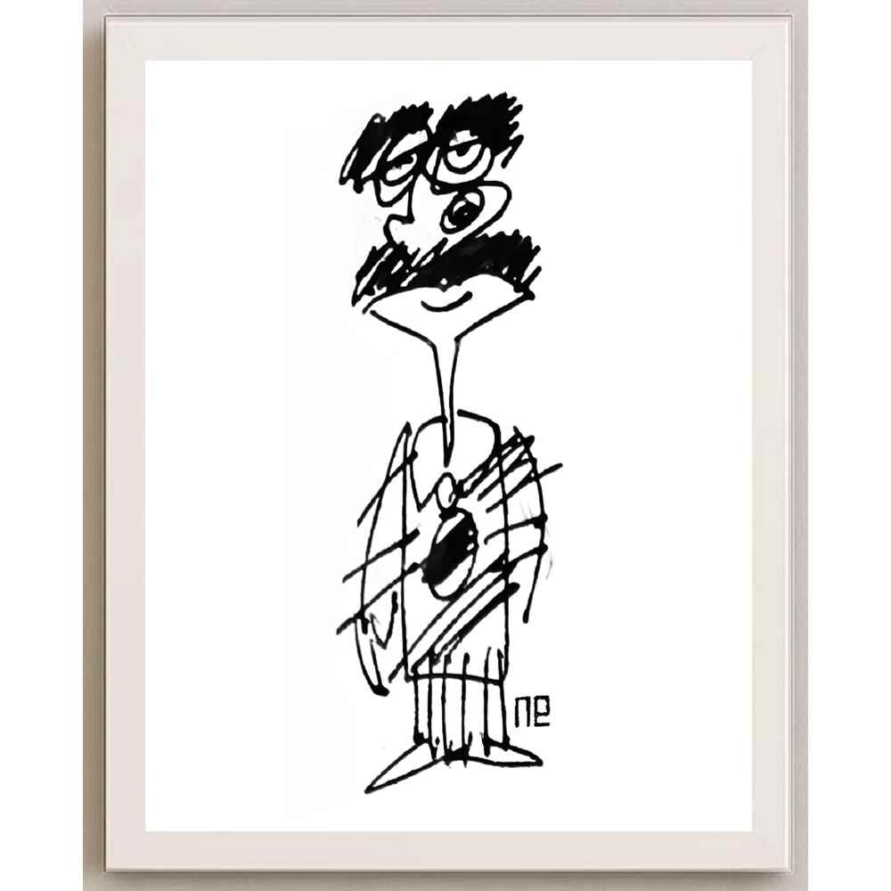 Nezih Danyal Tipler Kişiye Özel Sertifikalı Sınırlı Fine Art Karikatür Baskı NTP00238