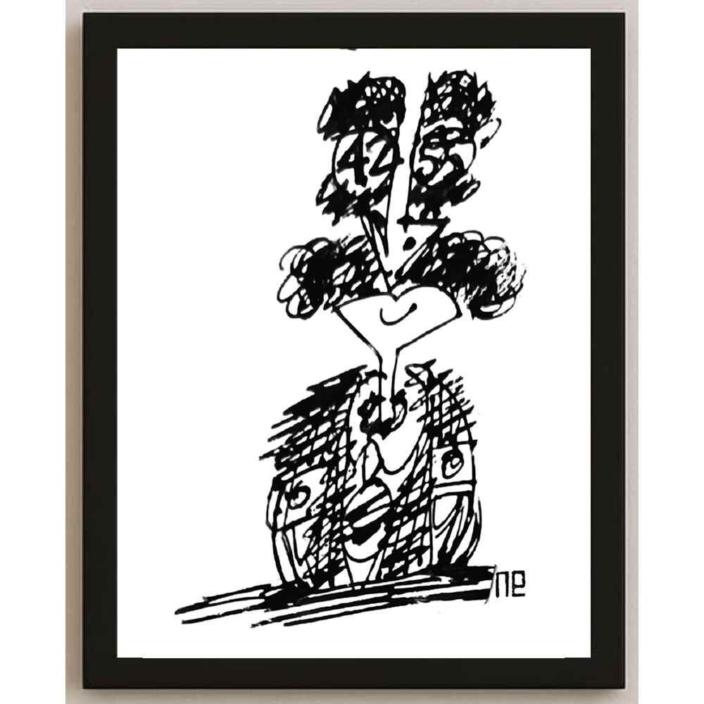 Nezih Danyal Tipler Kişiye Özel Sertifikalı Sınırlı Fine Art Karikatür Baskı NTP00240