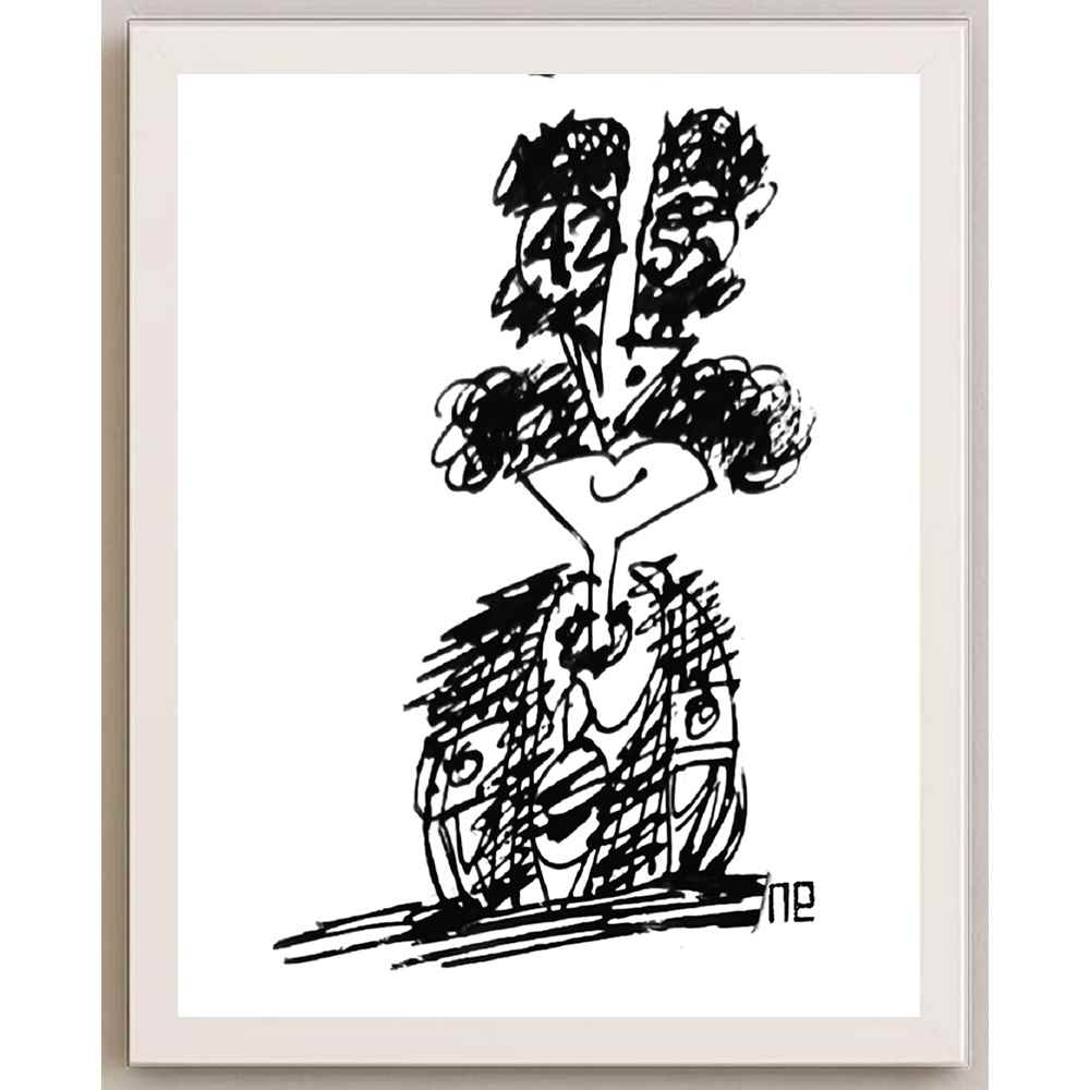 Nezih Danyal Tipler Kişiye Özel Sertifikalı Sınırlı Fine Art Karikatür Baskı NTP00240