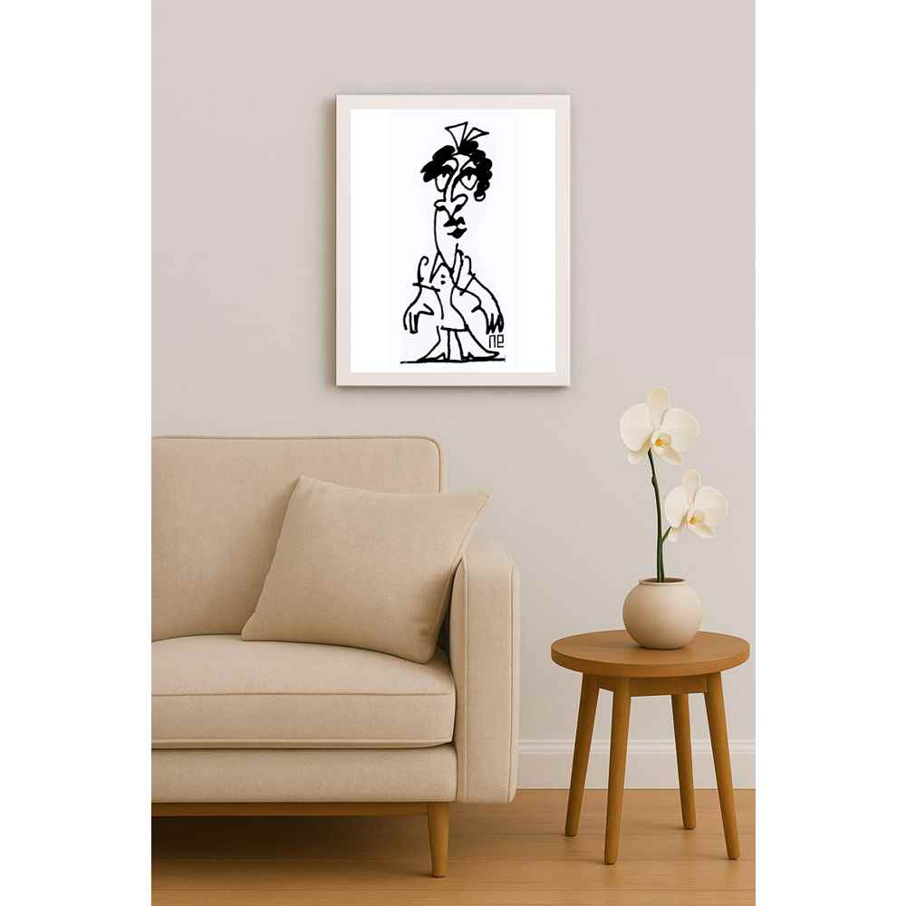 Nezih Danyal Tipler Kişiye Özel Sertifikalı Sınırlı Fine Art Karikatür Baskı NTP00253