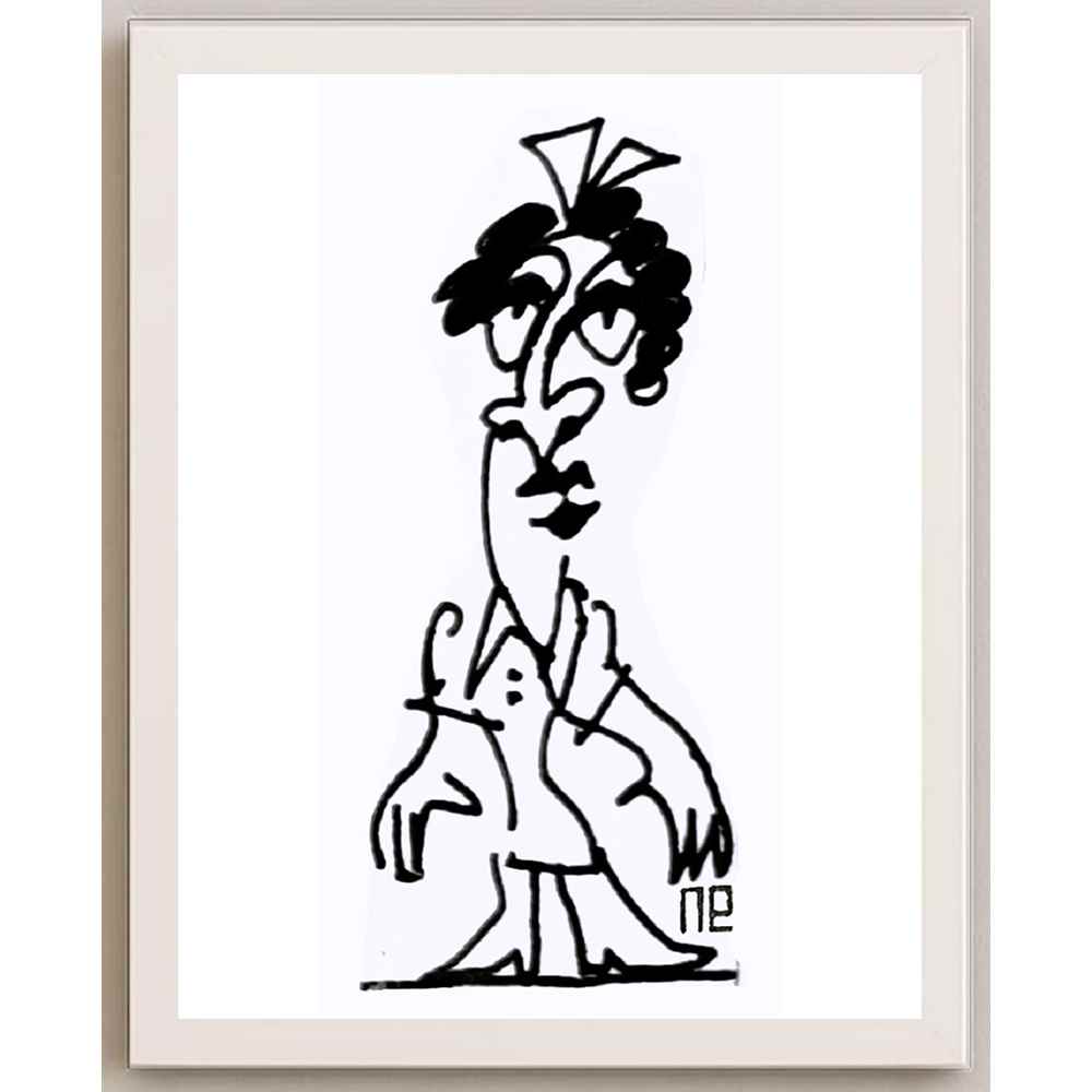 Nezih Danyal Tipler Kişiye Özel Sertifikalı Sınırlı Fine Art Karikatür Baskı NTP00253