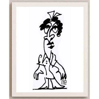 Nezih Danyal Tipler Kişiye Özel Sertifikalı Sınırlı Fine Art Karikatür Baskı NTP00253
