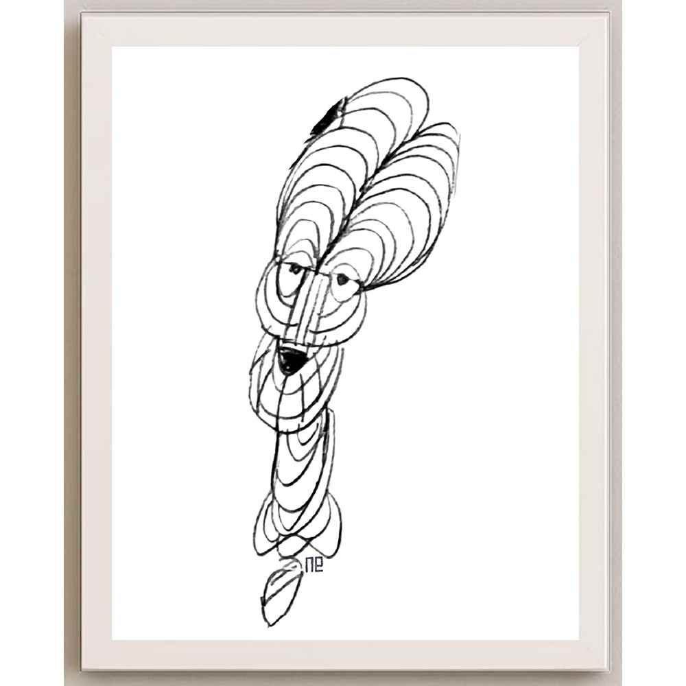 Nezih Danyal Tipler Kişiye Özel Sertifikalı Sınırlı Fine Art Karikatür Baskı NTP00254