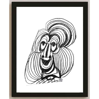 Nezih Danyal Tipler Kişiye Özel Sertifikalı Sınırlı Fine Art Karikatür Baskı NTP00255