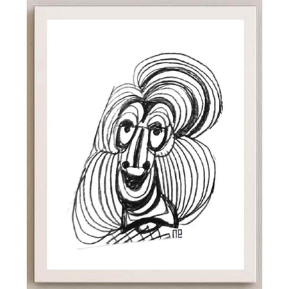 Nezih Danyal Tipler Kişiye Özel Sertifikalı Sınırlı Fine Art Karikatür Baskı NTP00255