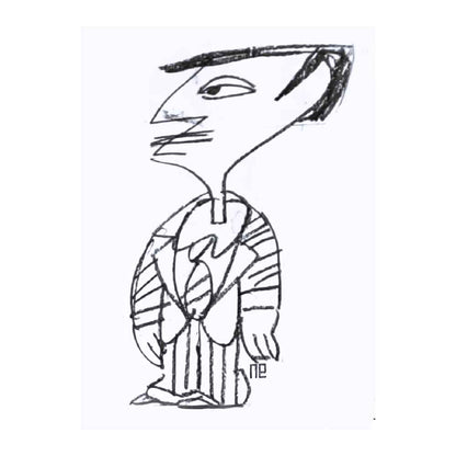 Nezih Danyal Tipler Kişiye Özel Sertifikalı Sınırlı Fine Art Karikatür Baskı NTP00257