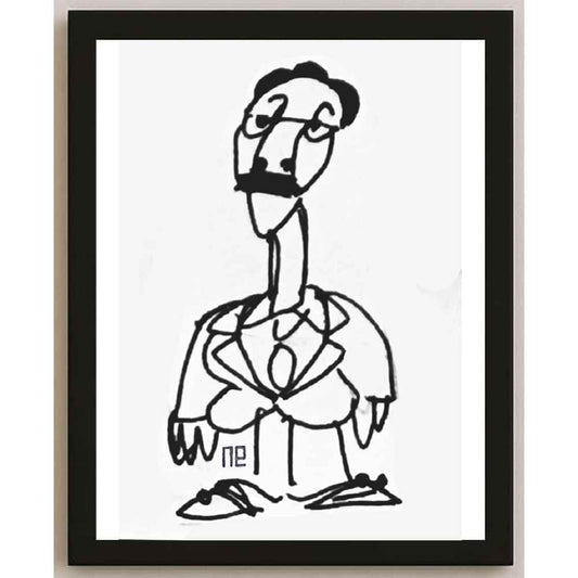 Nezih Danyal Tipler Kişiye Özel Sertifikalı Sınırlı Fine Art Karikatür Baskı NTP00258