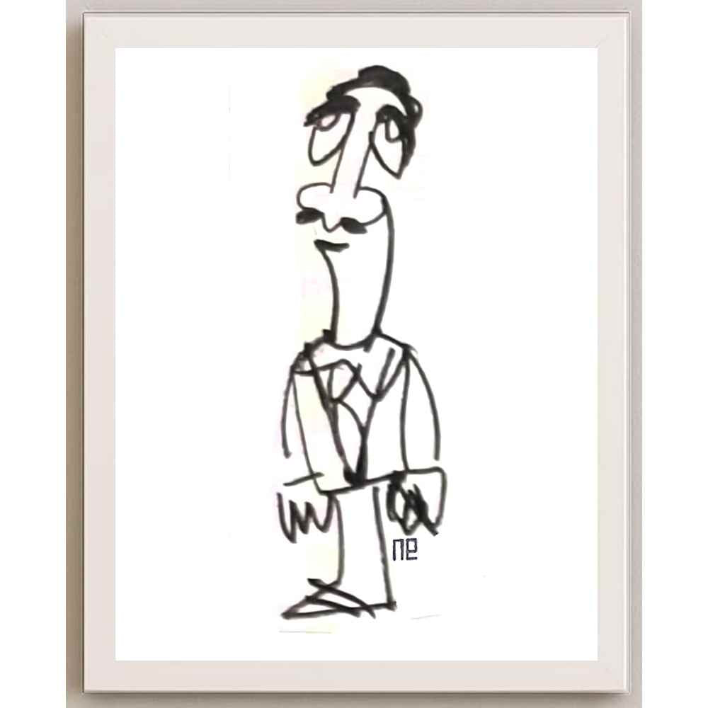 Nezih Danyal Tipler Kişiye Özel Sertifikalı Sınırlı Fine Art Karikatür Baskı NTP00271