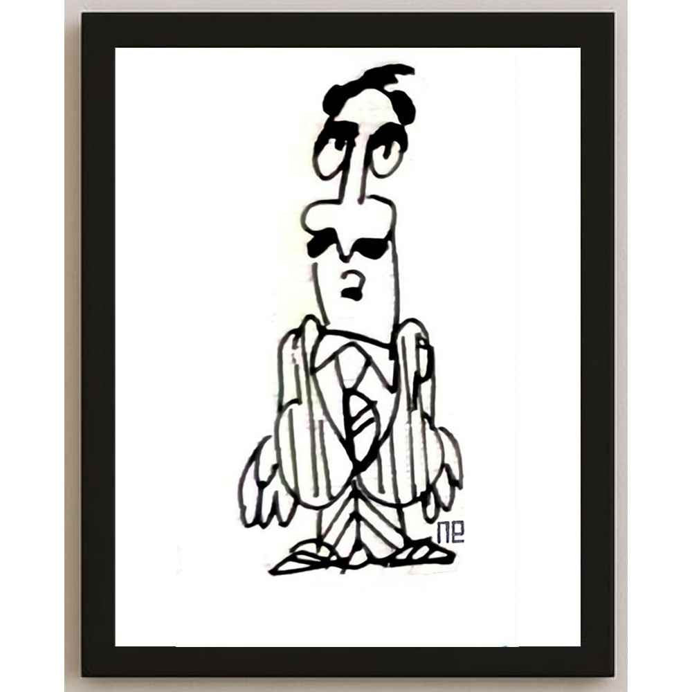 Nezih Danyal Tipler Kişiye Özel Sertifikalı Sınırlı Fine Art Karikatür Baskı NTP00277