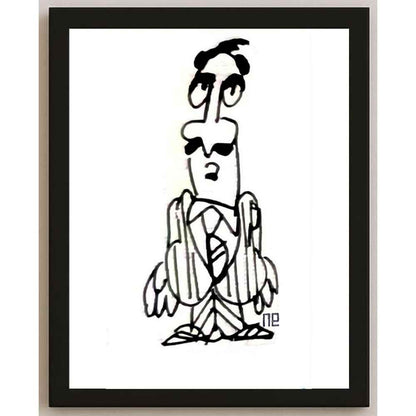 Nezih Danyal Tipler Kişiye Özel Sertifikalı Sınırlı Fine Art Karikatür Baskı NTP00277