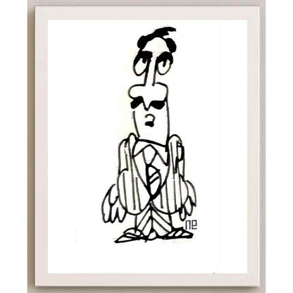 Nezih Danyal Tipler Kişiye Özel Sertifikalı Sınırlı Fine Art Karikatür Baskı NTP00277