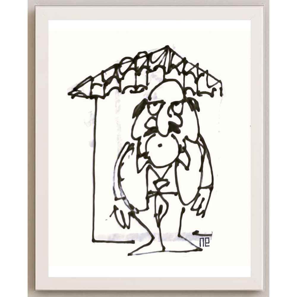 Nezih Danyal Tipler Kişiye Özel Sertifikalı Sınırlı Fine Art Karikatür Baskı NTP00287