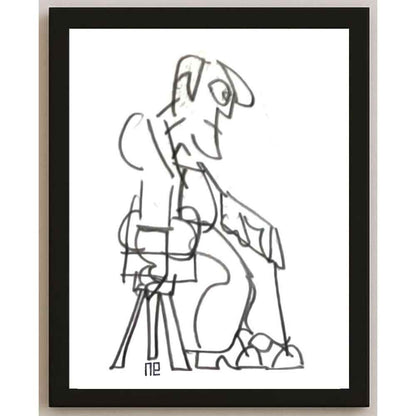 Nezih Danyal Tipler Kişiye Özel Sertifikalı Sınırlı Fine Art Karikatür Baskı NTP00289