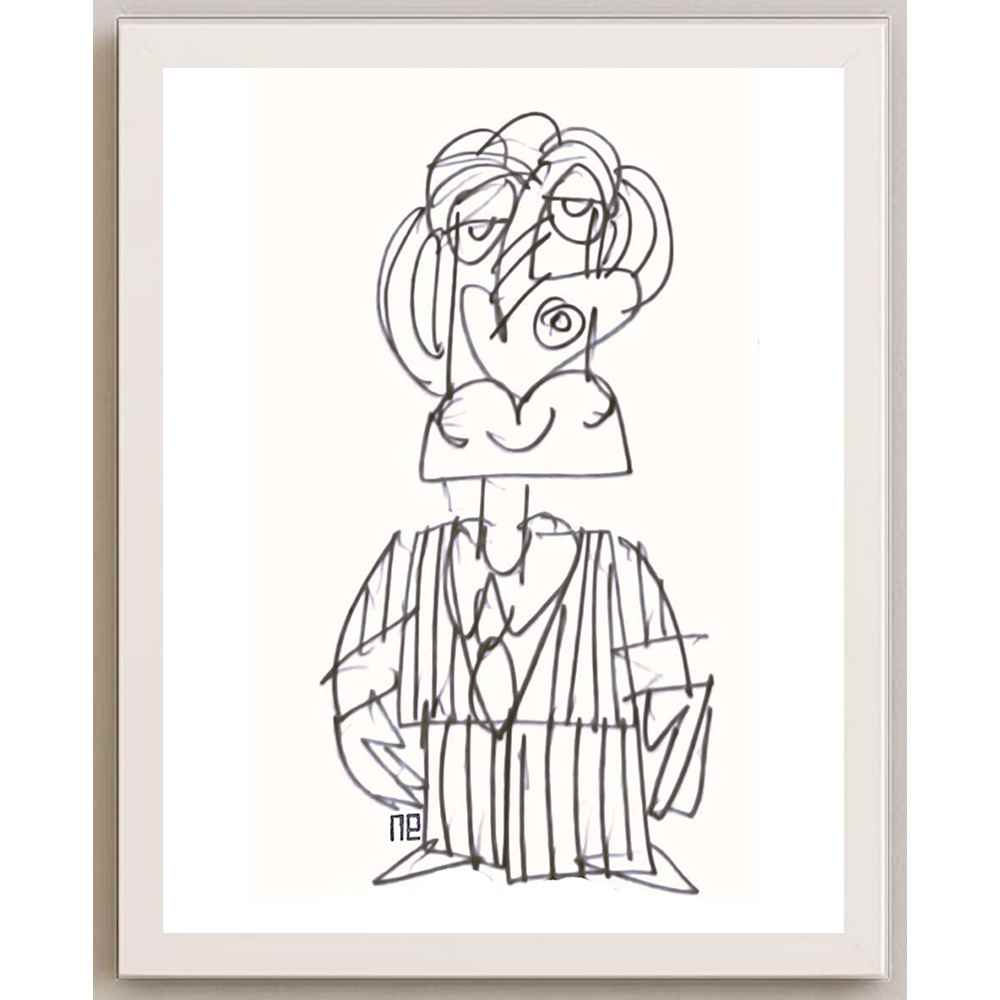 Nezih Danyal Tipler Kişiye Özel Sertifikalı Sınırlı Fine Art Karikatür Baskı NTP00290
