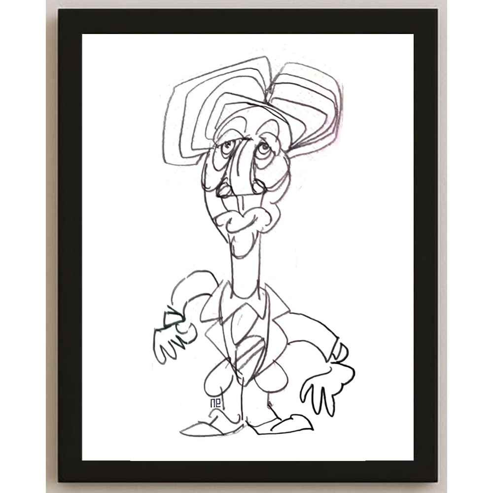 Nezih Danyal Tipler Kişiye Özel Sertifikalı Sınırlı Fine Art Karikatür Baskı NTP00293