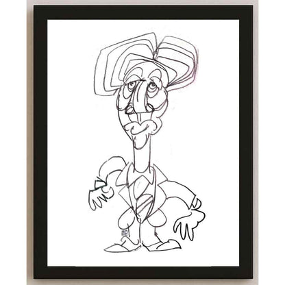 Nezih Danyal Tipler Kişiye Özel Sertifikalı Sınırlı Fine Art Karikatür Baskı NTP00293