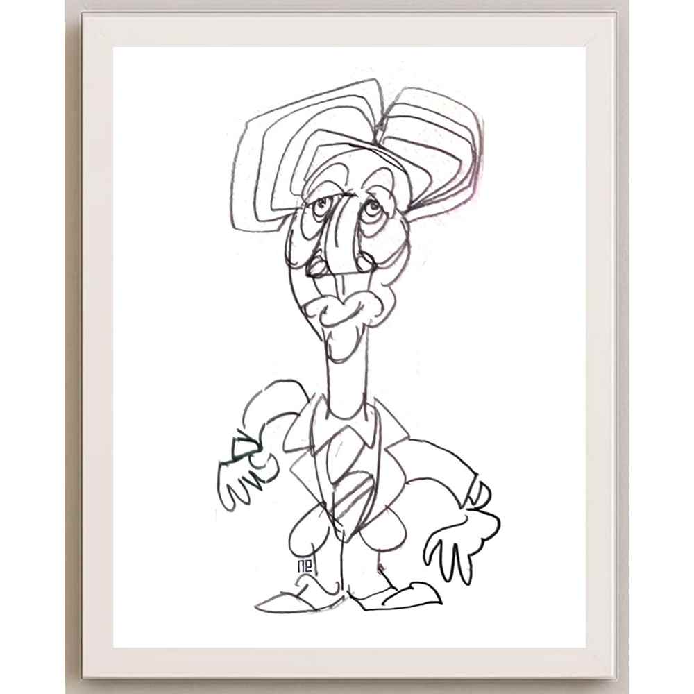 Nezih Danyal Tipler Kişiye Özel Sertifikalı Sınırlı Fine Art Karikatür Baskı NTP00293
