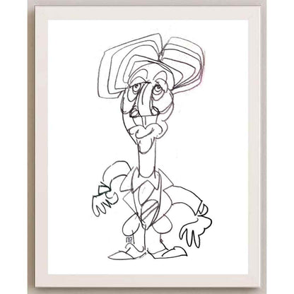 Nezih Danyal Tipler Kişiye Özel Sertifikalı Sınırlı Fine Art Karikatür Baskı NTP00293