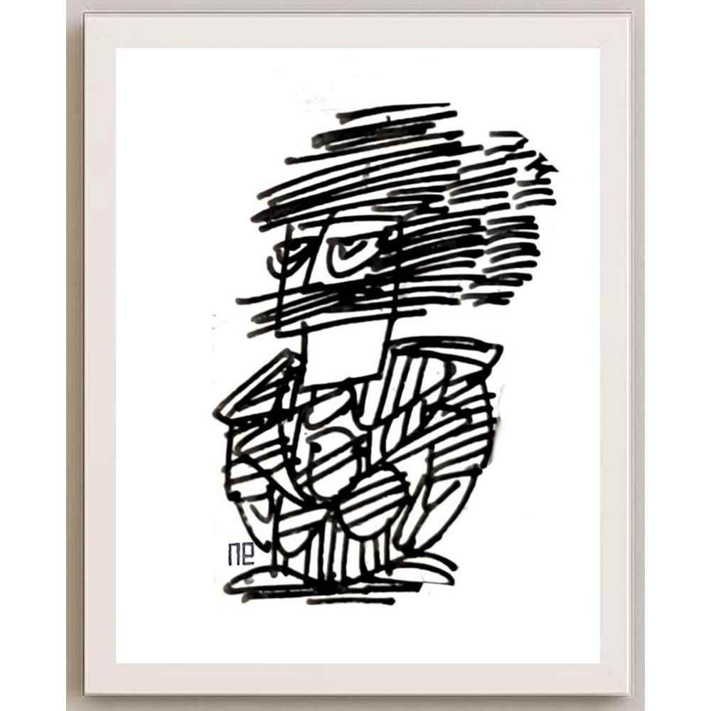 Nezih Danyal Tipler Kişiye Özel Sertifikalı Sınırlı Fine Art Karikatür Baskı NTP00309