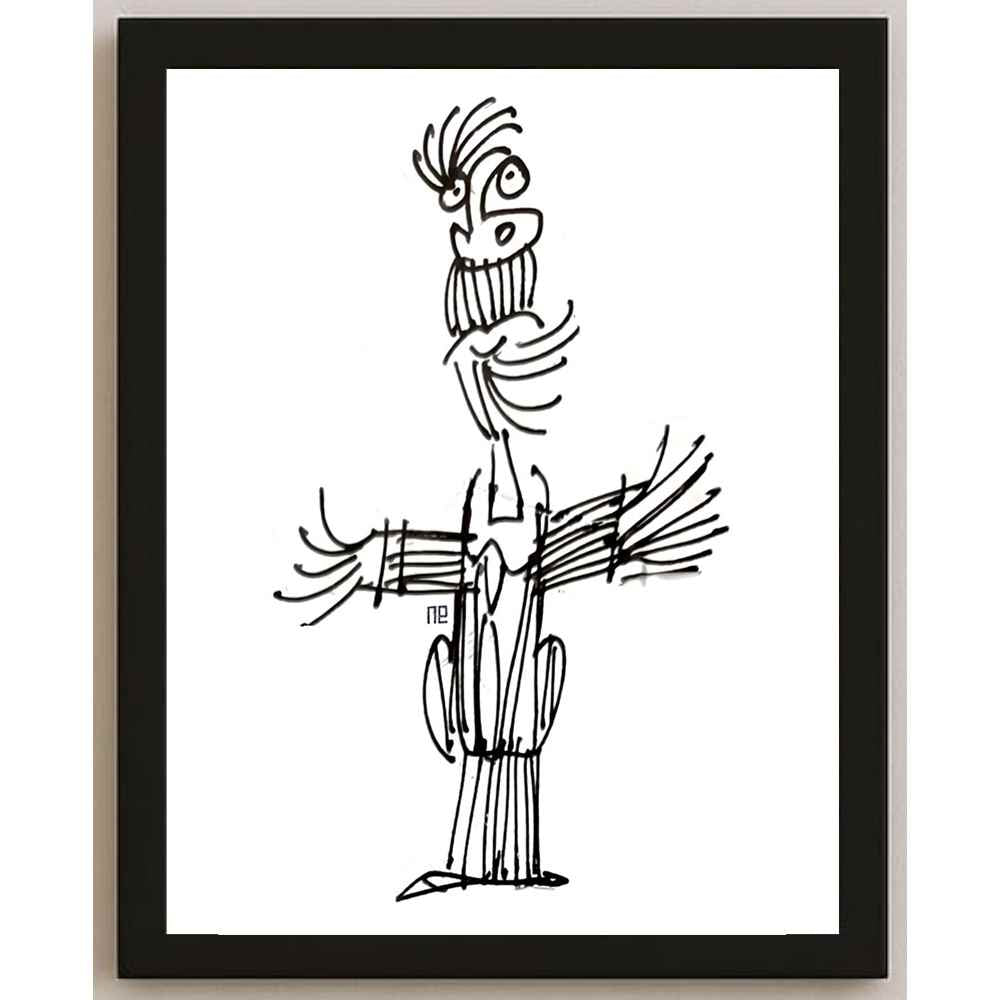 Nezih Danyal Tipler Kişiye Özel Sertifikalı Sınırlı Fine Art Karikatür Baskı NTP00323