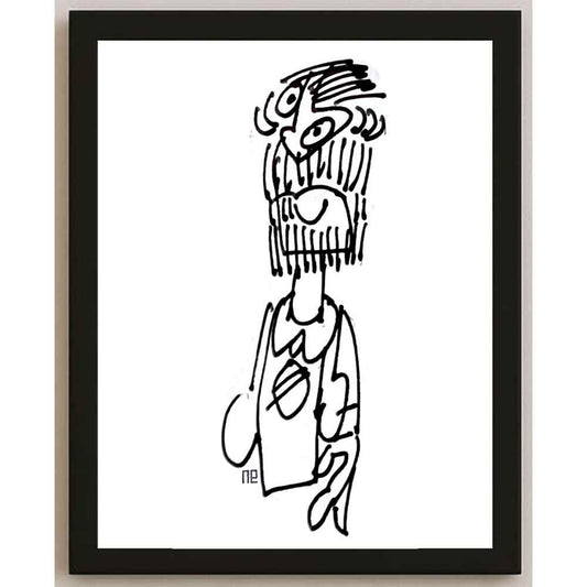Nezih Danyal Tipler Kişiye Özel Sertifikalı Sınırlı Fine Art Karikatür Baskı NTP00325