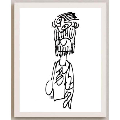 Nezih Danyal Tipler Kişiye Özel Sertifikalı Sınırlı Fine Art Karikatür Baskı NTP00325