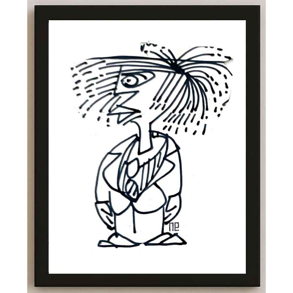 Nezih Danyal Tipler Kişiye Özel Sertifikalı Sınırlı Fine Art Karikatür Baskı NTP00331