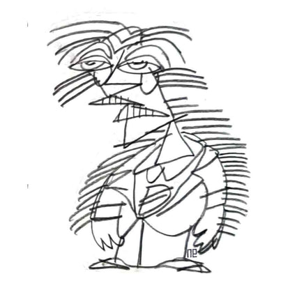Nezih Danyal Tipler Kişiye Özel Sertifikalı Sınırlı Fine Art Karikatür Baskı NTP00335