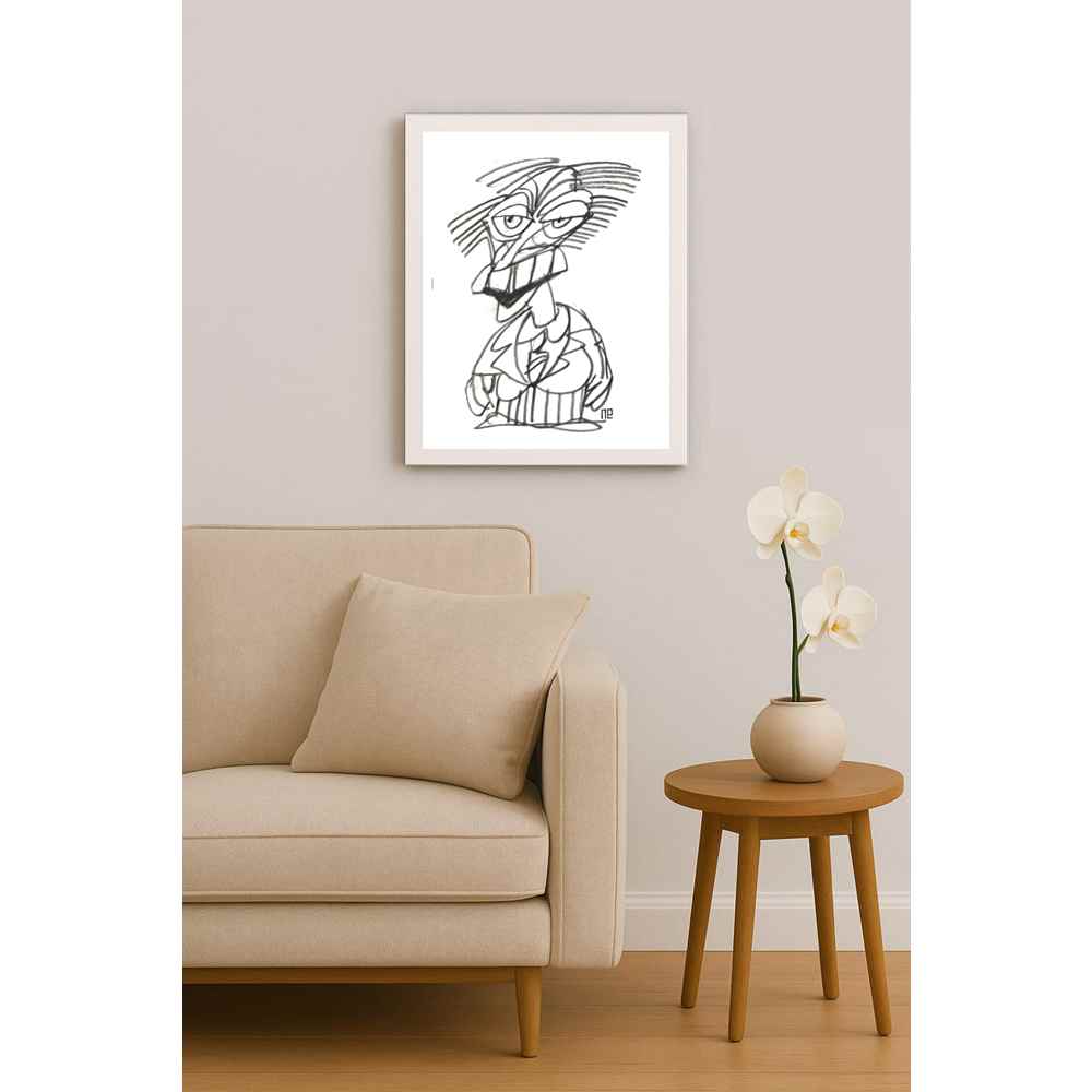 Nezih Danyal Tipler Kişiye Özel Sertifikalı Sınırlı Fine Art Karikatür Baskı NTP00337