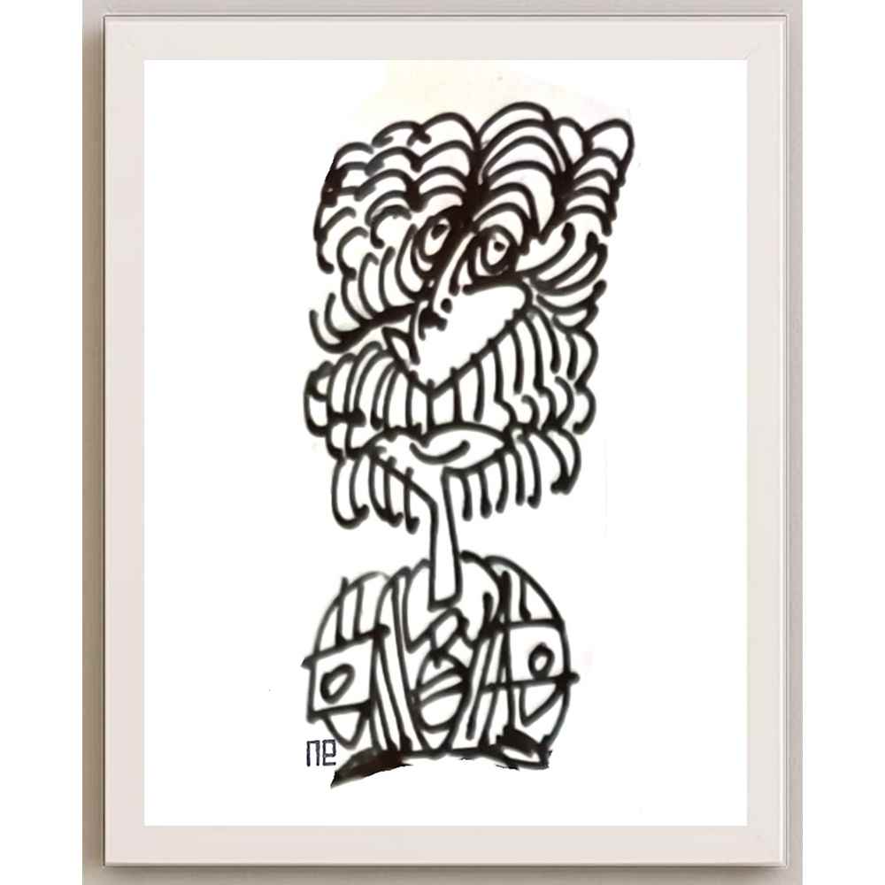 Nezih Danyal Tipler Kişiye Özel Sertifikalı Sınırlı Fine Art Karikatür Baskı NTP00351