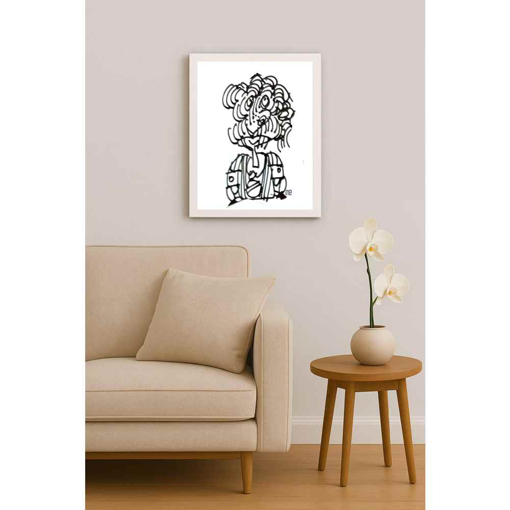 Nezih Danyal Tipler Kişiye Özel Sertifikalı Sınırlı Fine Art Karikatür Baskı NTP00352