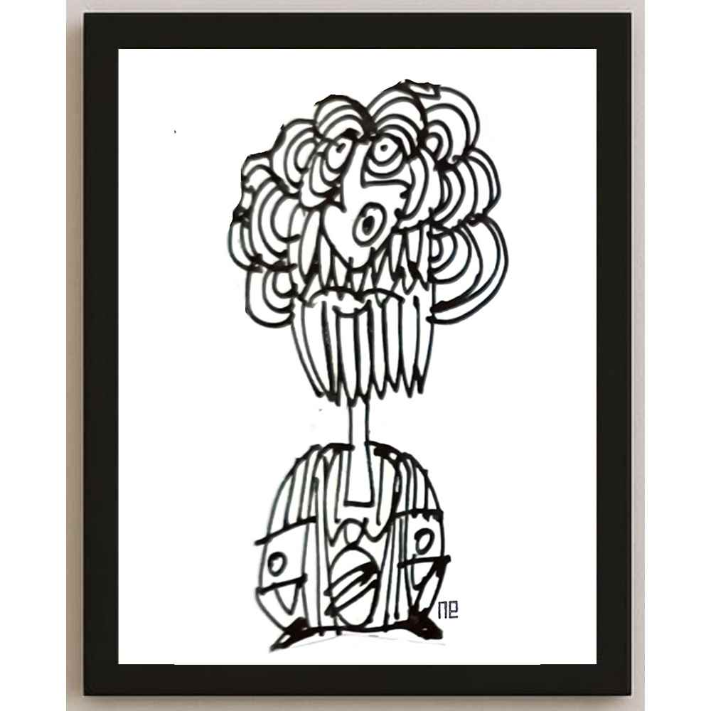 Nezih Danyal Tipler Kişiye Özel Sertifikalı Sınırlı Fine Art Karikatür Baskı NTP00354