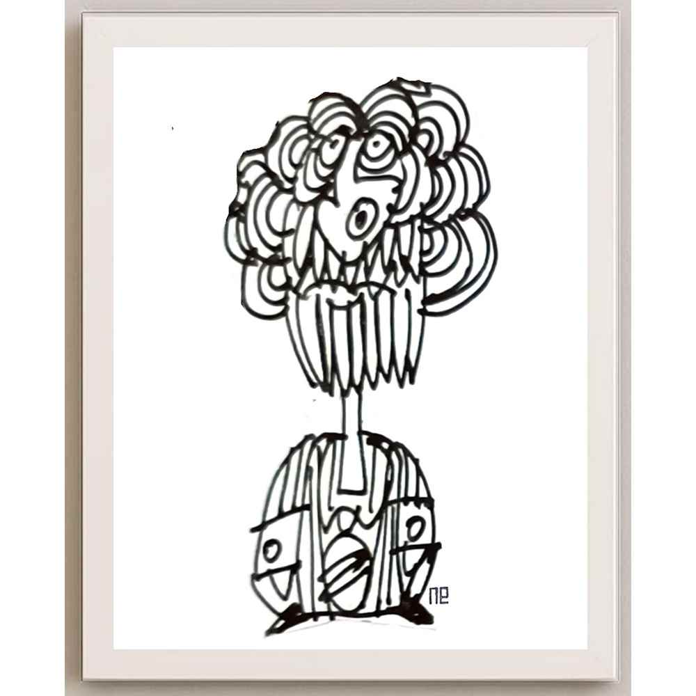 Nezih Danyal Tipler Kişiye Özel Sertifikalı Sınırlı Fine Art Karikatür Baskı NTP00354