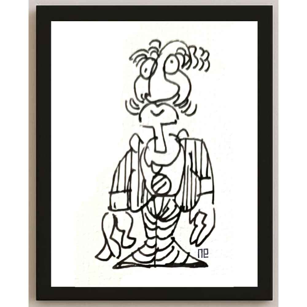 Nezih Danyal Tipler Kişiye Özel Sertifikalı Sınırlı Fine Art Karikatür Baskı NTP00357