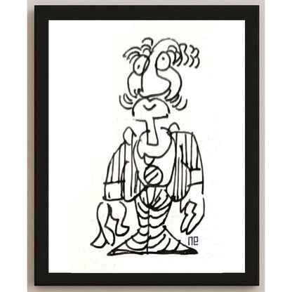 Nezih Danyal Tipler Kişiye Özel Sertifikalı Sınırlı Fine Art Karikatür Baskı NTP00357