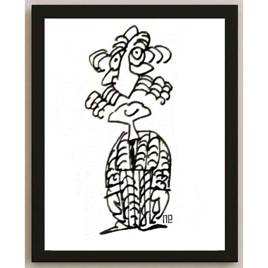 Nezih Danyal Tipler Kişiye Özel Sertifikalı Sınırlı Fine Art Karikatür Baskı NTP00362