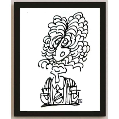 Nezih Danyal Tipler Kişiye Özel Sertifikalı Sınırlı Fine Art Karikatür Baskı NTP00377